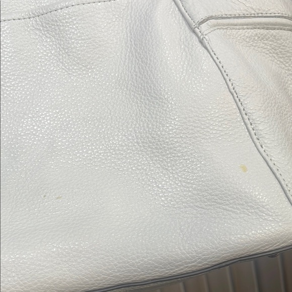 Aimee Kestenberg White Pebbled Leather Tote with Metallic Hardware - Picture 16 of 17